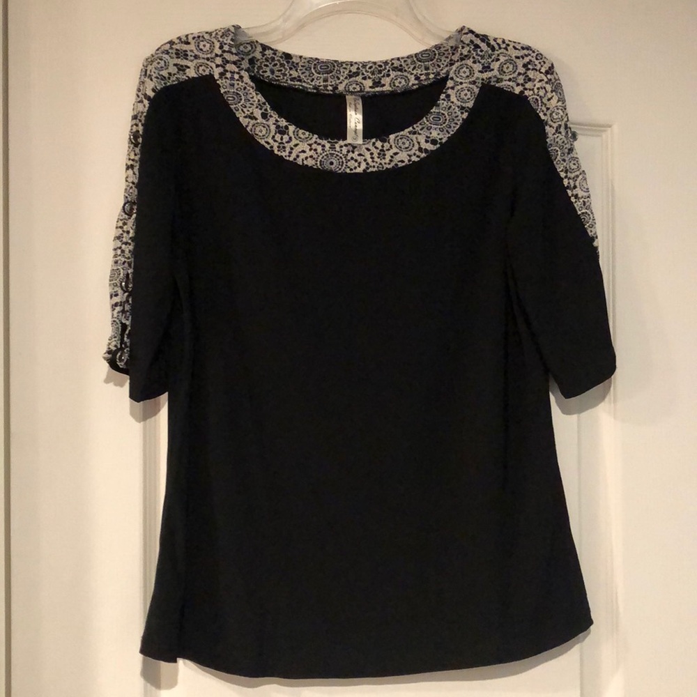 Black and white blouse